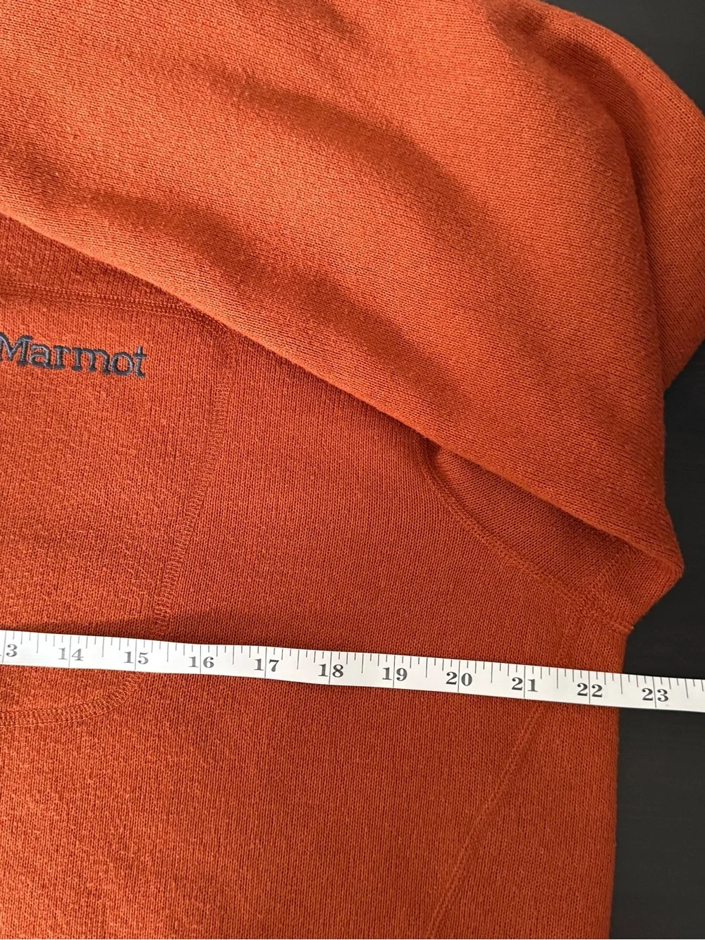 Marmot Sweater Mens Sz XL Orange 1/4 Zip Fleece Long Sleeve Outdoors Hiking